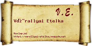 Várallyai Etelka névjegykártya