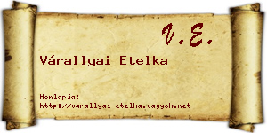 Várallyai Etelka névjegykártya